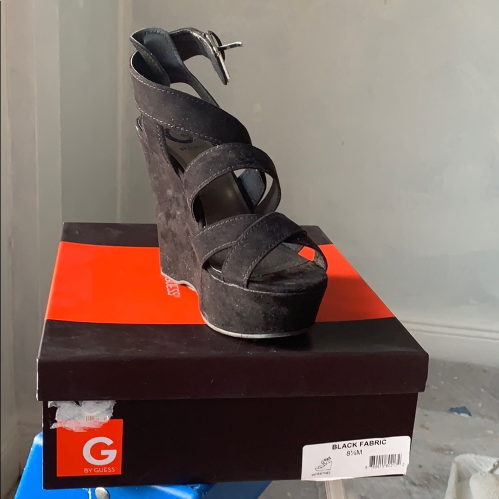 GUESS Black fabric Wedged Heel